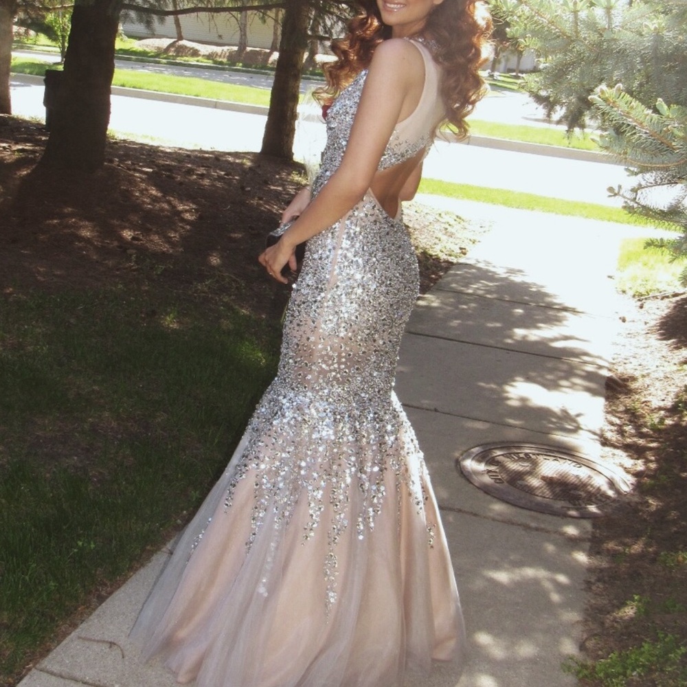 Stunning Silver Sequin Gown